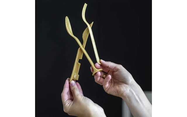 Koziol Klikk Pocket Set De Couverts 3 Pièces Nature Coral – Image 2