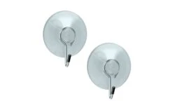 Metaltex Crochet à Ventouse Transparent En Plastique, Set De 2, 4 Cm