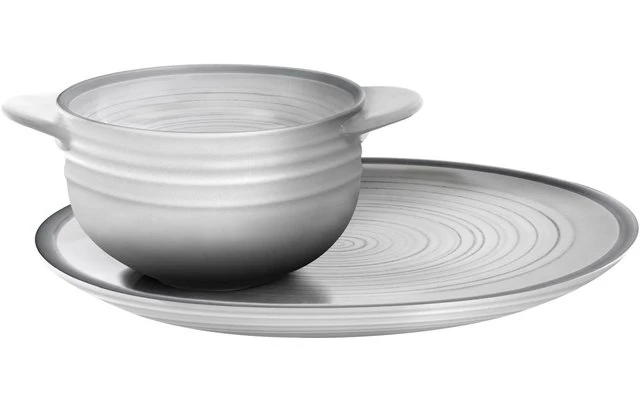 Brunner Bellagio Bol De Bouillon 2 Pièces 24 X 18 Cm Blanc/gris