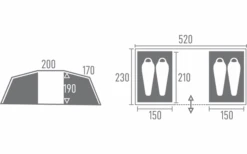 Tambu Bara Vis à Vis 4 Personnes Tente Familiale Bleu Marine